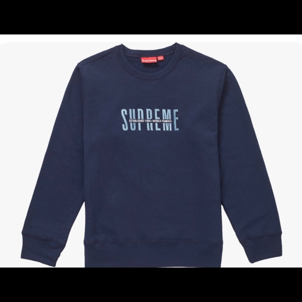 SUPREME World Famous Crewneck Navy